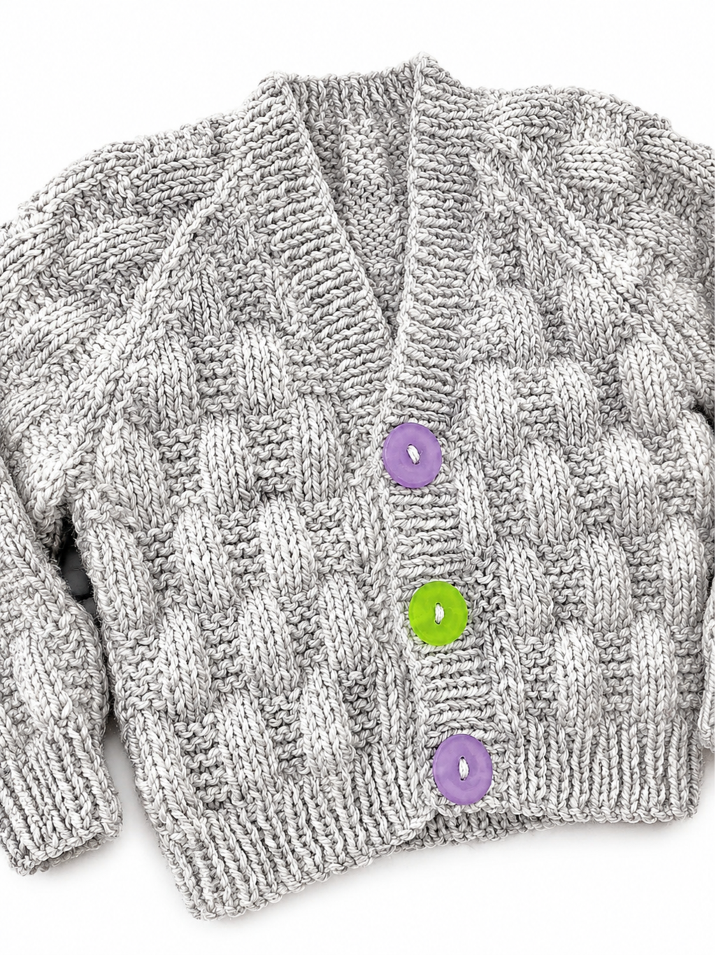 Grey Basketweave Cardigan 0-3 Months