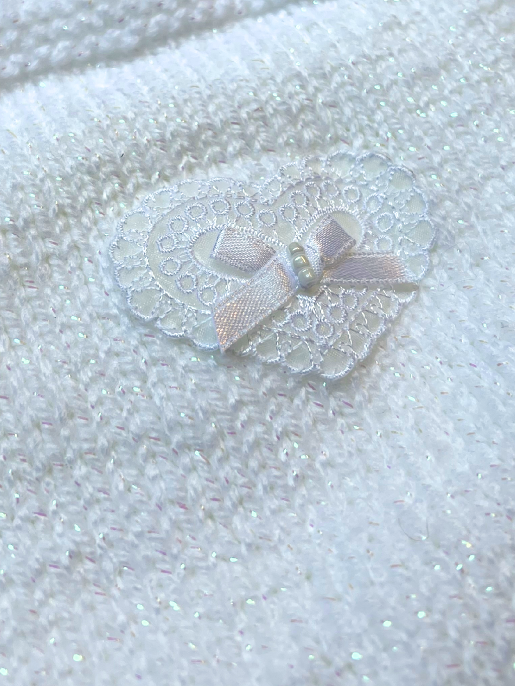 White Shimmer Romper 0-3 Months