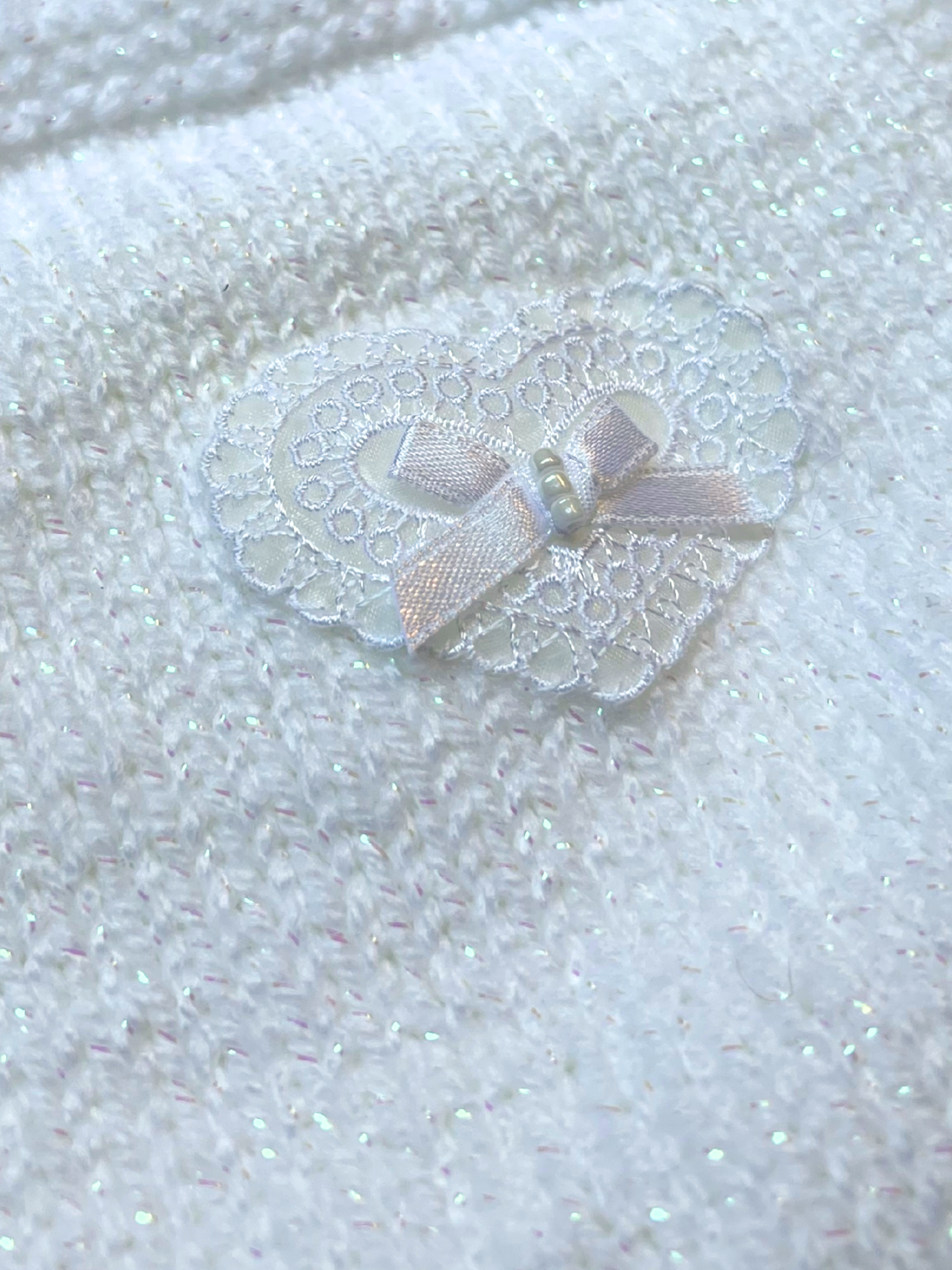White Shimmer Romper 0-3 Months