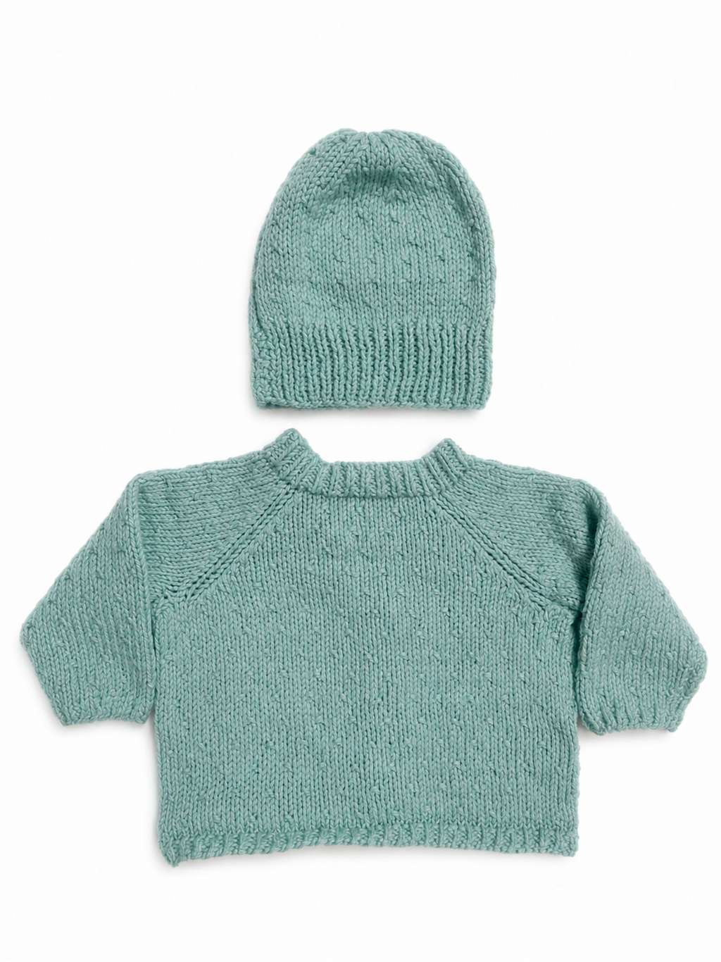 Teal Textured Cardigan and Hat 0-3 Months