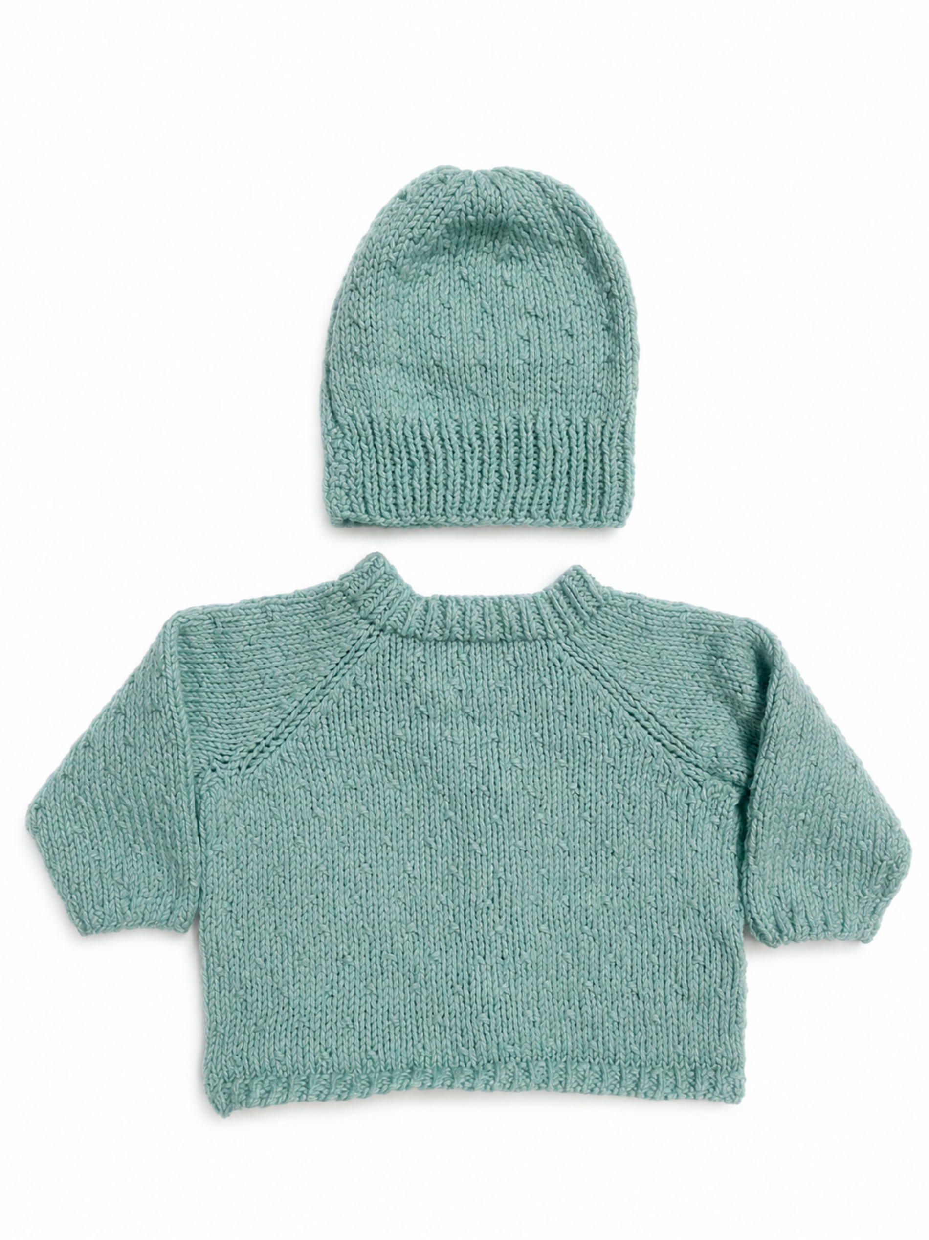 Teal Textured Cardigan and Hat 0-3 Months