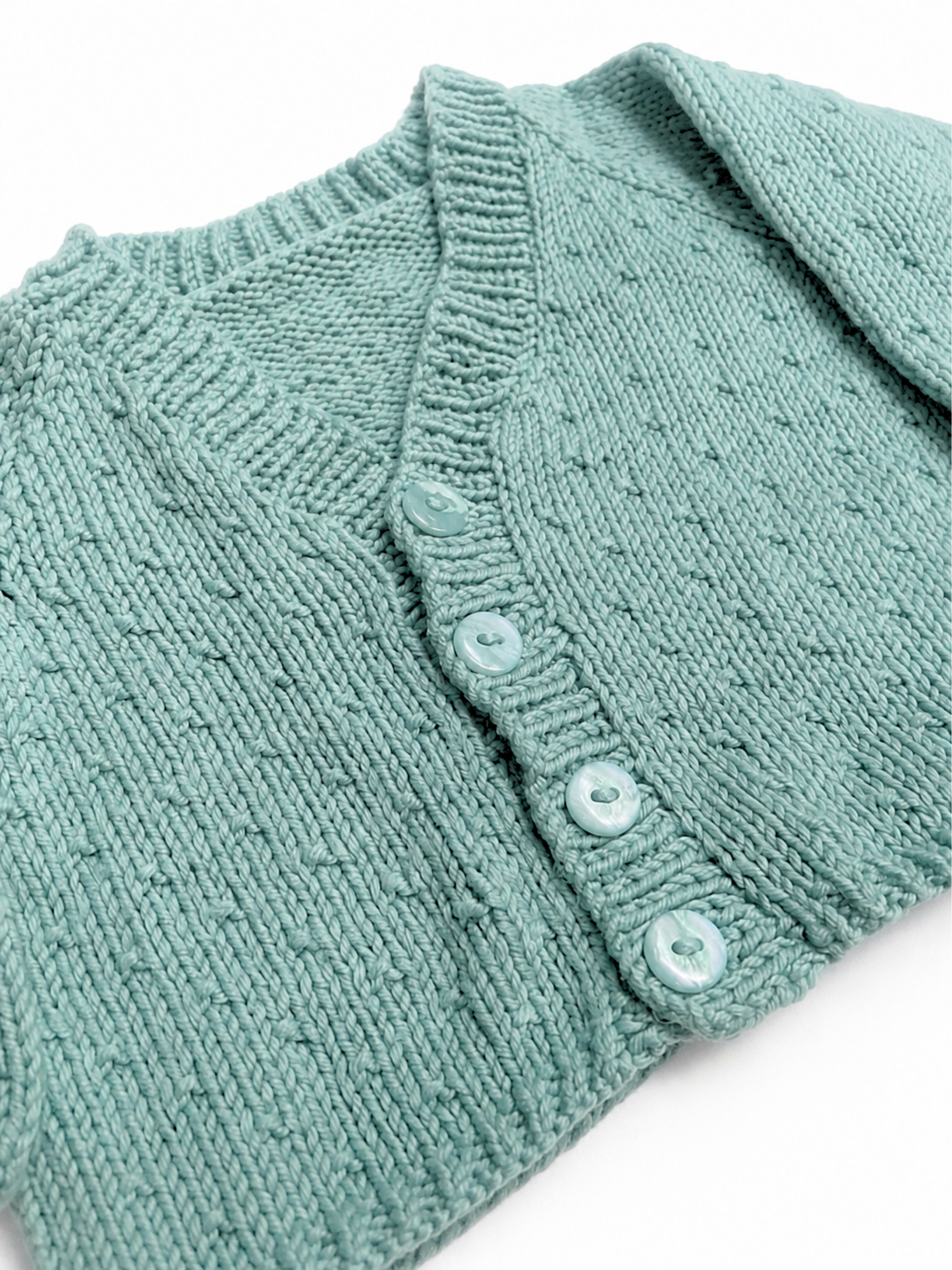 Teal Textured Cardigan and Hat 0-3 Months