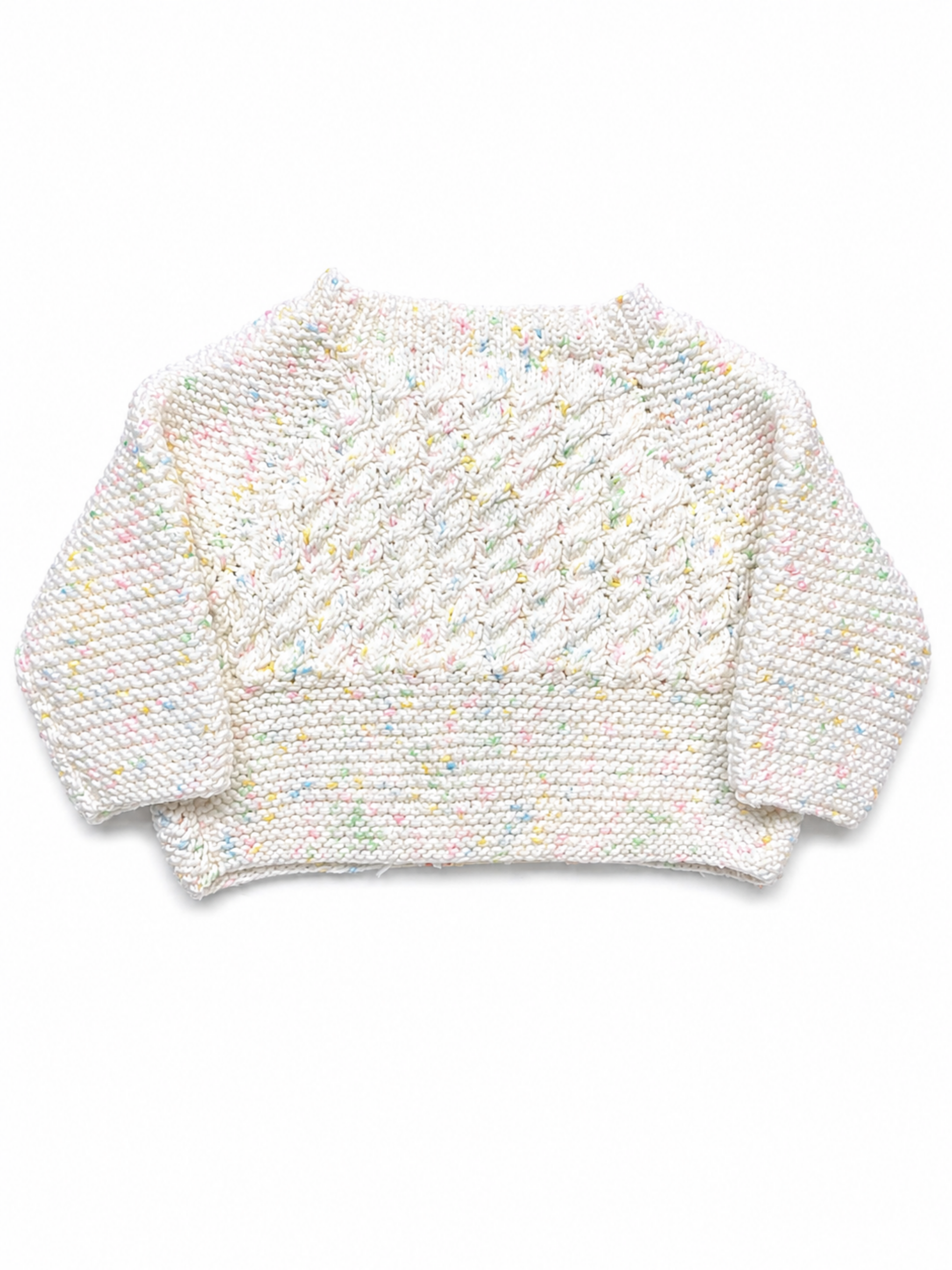 White Pastel Fleck Cardigan 0-3 Months