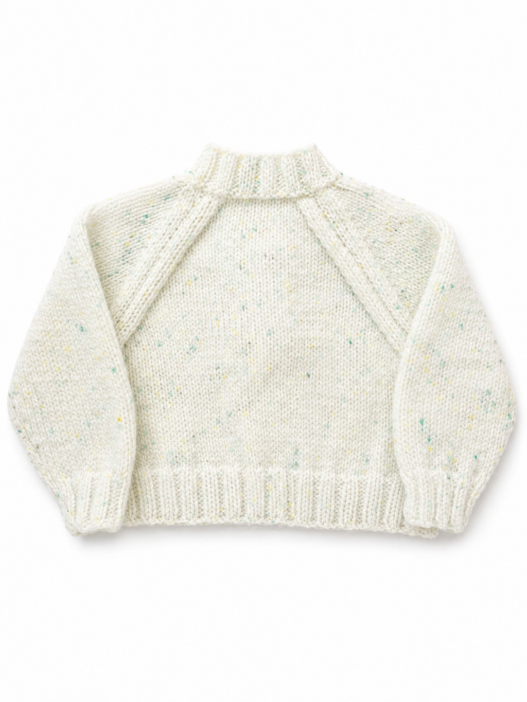 White, Green and Yellow Fleck Cardigan 3-6 Months