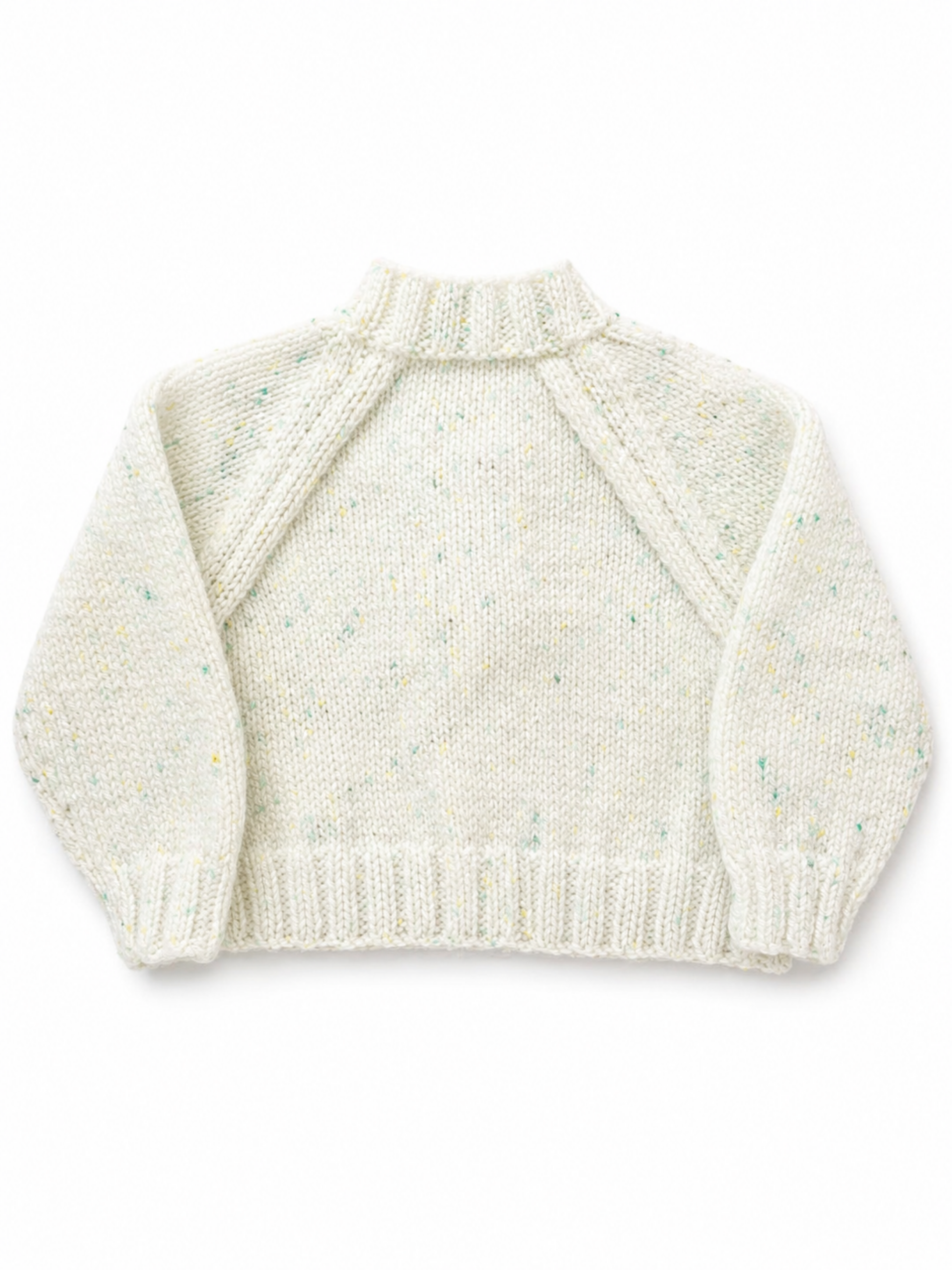 White, Green and Yellow Fleck Cardigan 3-6 Months