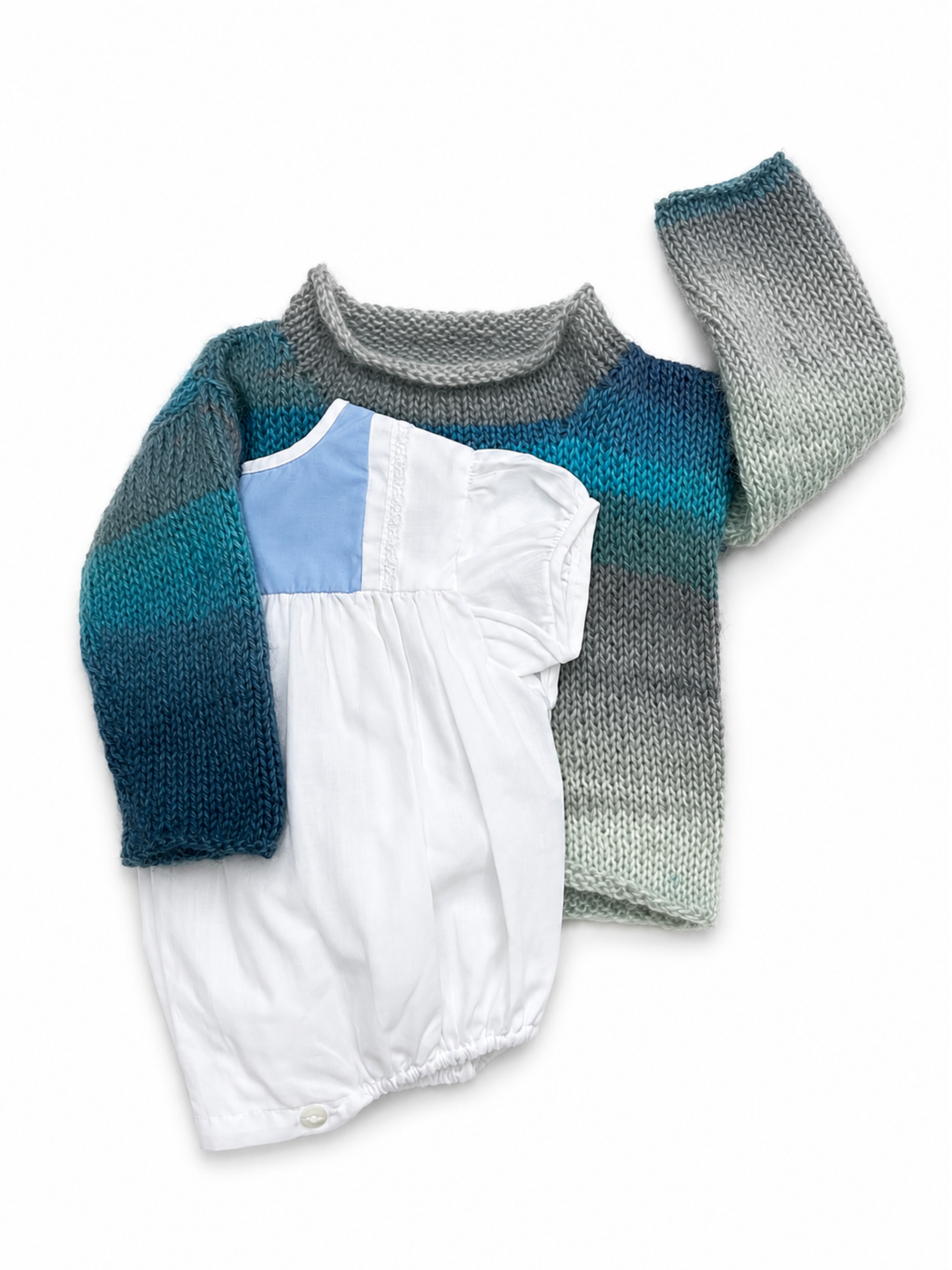 Vintage Blue & White Romper 0-3 Months