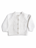 White Cable and Lace knit Cardigan 0-3 Months