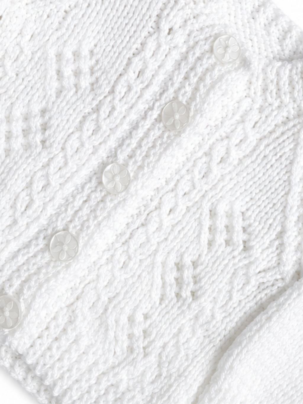White Cable and Lace knit Cardigan 0-3 Months