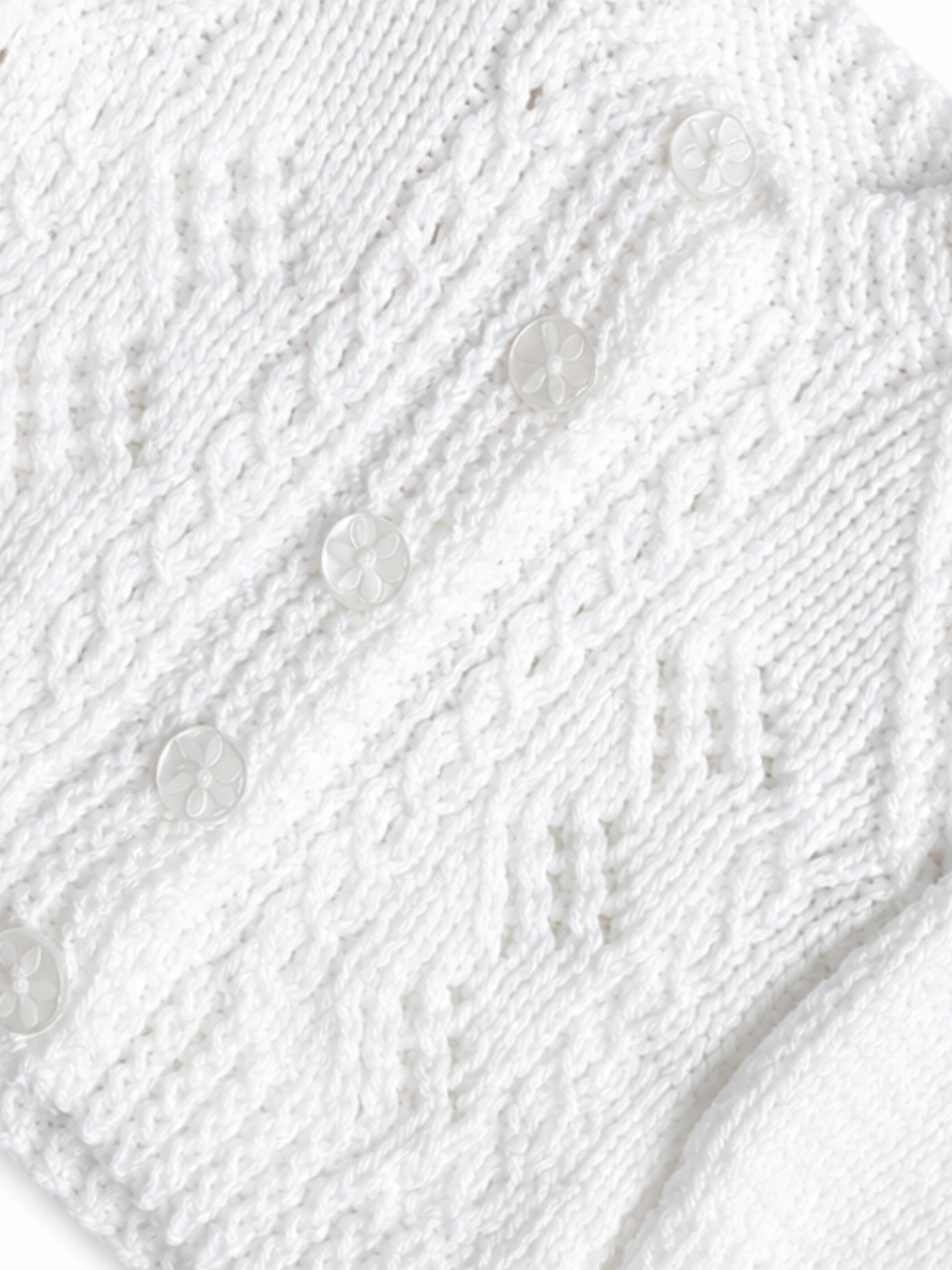 White Cable and Lace knit Cardigan 0-3 Months