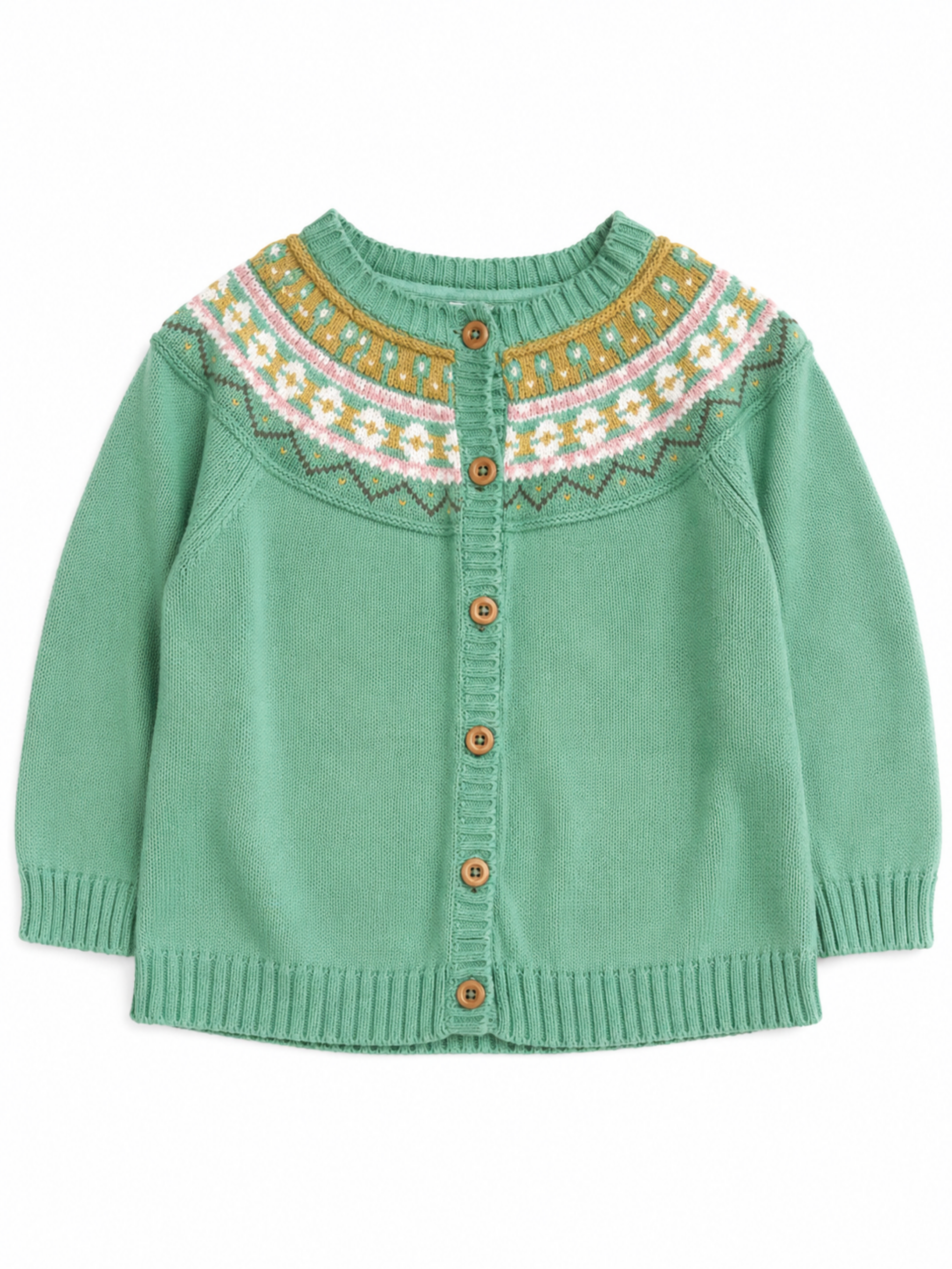 Pre-Loved Fair Isle Yoke Cardigan 4-5 Years